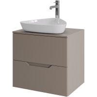 Тумба с раковиной Orange Line 60 Li-60TuLMDF+B07-500W подвесная Латте матовый — фото 1, Тумбы с раковиной