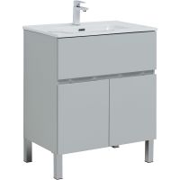 Тумба под раковину Aquanet Алвита New 70 303899 Серая матовая — фото 1, Тумбы под раковину