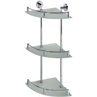 Стеклянная полка Bemeta Omega 104202152 угловая Хром — фото 1, Полки для ванной и душа