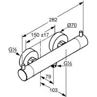 Смеситель для душа Kludi Bozz 35203N038 с термостатом Золото брашированное — фото 2, Смеситель для душа