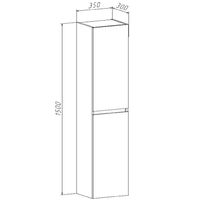 Шкаф пенал Runo Бари 35 00-00001389 подвесной Железный камень Белый — фото 4, Пеналы для ванной комнаты