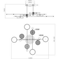 Люстра Artelamp Holly A1364PL-8PB Белая Полированная медь Черная — фото 5, Люстры