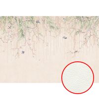 Фреска Ortograf Chinoiserie 33936 Фактура флок FLK Флизелин (4*2,7) Бежевый/Зеленый, Цветы/Птицы арт-33936 (флок FLK) — фото 1, Фрески