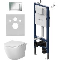 Товар: Комплект унитаза с инсталляцией AM.PM Like IS90251.801900 с сиденьем Микролифт и клавишей смыва Хром глянцевый - фото 1 Комплект унитаза с инсталляцией AM.PM Like IS90251.801900 с сиденьем Микролифт и клавишей смыва Хром глянцевый — фото 1, Комплекты унитаз + инсталляция