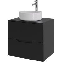 Тумба с раковиной Orange Line 60 Li-60TubMDF+B09-360W подвесная Черная матовая — фото 1, Мебель для ванной