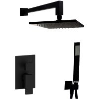 Душевая система Paffoni Elle KITEL018NO/M Черная матовая — фото 1, Встраиваемые душевые комплекты