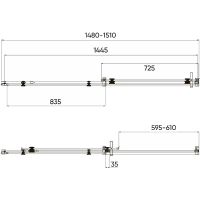 Товар: Душевая дверь Veconi Vianno VN-74 150 VN74-150-01-C4 профиль Хром стекло прозрачное - фото 3 Душевая дверь Veconi Vianno VN-74 150 VN74-150-01-C4 профиль Хром стекло прозрачное — фото 3, Душевые двери в нишу