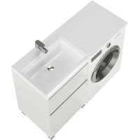 Тумба с раковиной Creto Cafor 120 L 19-W120L Белый глянец — фото 6, Мебель для ванной