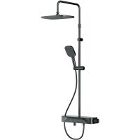 Душевая система AM.PM Func F078F322 с термостатом Черная матовая — фото 1, Душевое оборудование. Душевая программа