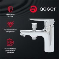 Смеситель на борт ванны Agger Splendid A0902500 Хром — фото 7, Смесители на борт ванны