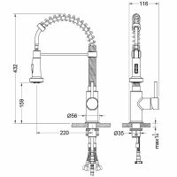 Смеситель для кухни Aquatek Европа Черный матовый арт-AQ1387MB — фото 8, Смесители для кухни