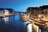 Фреска Ortograf Венеция 4554 Фактура флок FLK Флизелин (4*2,7) Бежевый/Синий, Город — фото 2, Фрески