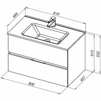 Тумба под раковину Aquanet Алвита New 80 334186 подвесная Дуб веллингтон табак — фото 14, Тумбы под раковину