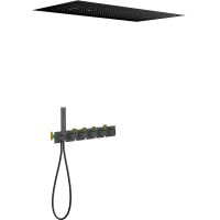 Душевая система Timo Petruma SX-5329/03SM с термостатом Черная — фото 1, Встраиваемые душевые комплекты