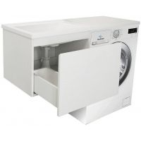 Тумба с раковиной Эстет Dallas Luxe 120 L ФР-00001925 подвесная Белая — фото 3, Тумбы с раковиной