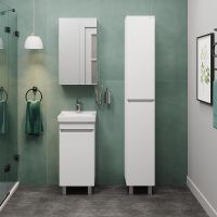 Тумба под раковину Onika Милтон Квадро 40 104009 Белая — фото 5, Тумбы под раковину