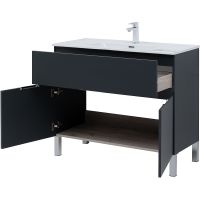 Тумба под раковину Aquanet Алвита New 100 277555 Антрацит — фото 3, Тумбы под раковину