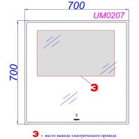 Зеркало Aqwella UM 70 с подсветкой с сенсорным выключателем арт-UM0207 — фото 3, Зеркала в ванную комнату