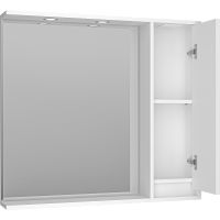 Зеркало со шкафом Brevita Balaton 90 R с подсветкой Белое матовое арт-BAL-04090-01-П — фото 4, Зеркальные шкафы в ванную