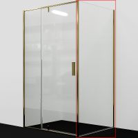 Душевая стенка WasserKRAFT Aisch 100 55P10-RP100 профиль Золото матовое стекло прозрачное — фото 1, Боковые стенки