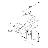 Смеситель для душа Kludi Pure Style 408410575 Хром — фото 4, Смеситель для душа