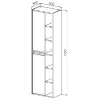 Шкаф пенал VIANT Люксембург 50 VLUX500D-PENP подвесной Кейптаун — фото 6, Мебель для ванной