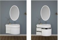 Зеркало Aquanet Сопрано 70 169607 с подсветкой Белое — фото 6, Зеркала в ванную комнату