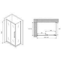 Товар: Душевой уголок Abber Schwarzer Diamant 110x75 AG30110H-S75 профиль Хром стекло прозрачное - фото 5 Душевой уголок Abber Schwarzer Diamant 110x75 AG30110H-S75 профиль Хром стекло прозрачное — фото 5, Прямоугольные душевые уголки