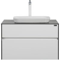 Тумба с раковиной Black&White Universe U907.800-1 80 907U800-1 подвесная White matt Lauren gold — фото 1, Мебель для ванной