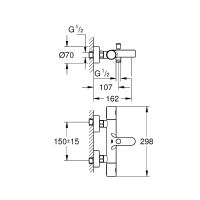 Смеситель для ванны Grohe Grohtherm 800 Cosmopolitan с термостатом Хром арт-34766000 — фото 9, Смеситель для ванны