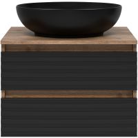 Товар: Тумба под раковину Brevita Dakota 60 DAK-09060-19/02-2Я подвесная Черный кварц Дуб Галифакс олово - фото 2 Тумба под раковину Brevita Dakota 60 DAK-09060-19/02-2Я подвесная Черный кварц Дуб Галифакс олово — фото 2, Мебель для ванной