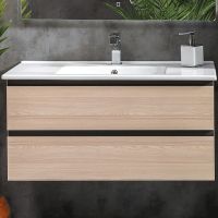 Тумба под раковину Boheme Armadi Art Capolda 100 849-100-LW подвесная Light Wood — фото 1, Мебель для ванной