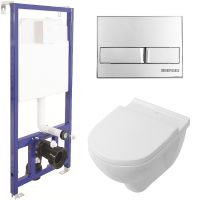 Комплект унитаза Villeroy&Boch O Novo 5660H101 с инсталляцией Berges Novum L3 040213 с сиденьем Микролифт и клавишей смыва Хром — фото 1, Комплекты унитаз + инсталляция