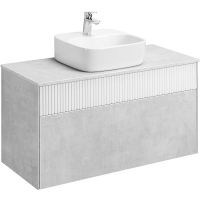 Тумба под раковину Aquaton Марбл 100 1A276301MH4C0 подвесная Слэйт Белый матовый — фото 4, Мебель для ванной