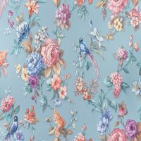 Обои Артекс New Look 5 10686-05 Винил на флизелине (1,06*10,05) Синий/Розовый, Птицы/Цветы — фото 1, Обои для стен