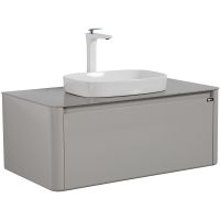 Тумба с раковиной Black&White Universe U915.1000 100 9151000 подвесная Glossy light grey — фото 2, Мебель для ванной