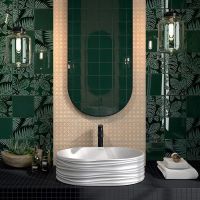 Товар: Керамический декор Kerama Marazzi Сантана 3 структура зеленый темный глянцевый SFD001 15х15 см - фото 3 Керамический декор Kerama Marazzi Сантана 3 структура зеленый темный глянцевый SFD001 15х15 см — фото 3, Керамическая плитка