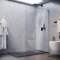 Душевая перегородка Veconi Korato KR-77 80 KR77-80-01-C8 профиль Хром стекло прозрачное — фото 1, Душевые перегородки