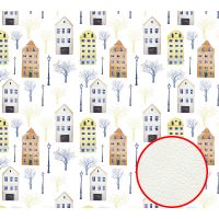 Фреска детская Ortograf Для малышей 10880 Фактура флок FLK Флизелин (3*2,7) Разноцветный, Домики — фото 1, Фрески