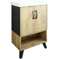 Тумба под раковину Sanflor Выборг 60 С16293 Дуб крафт золотой — фото 1, Тумбы под раковину