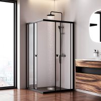 Товар: Душевой уголок AM.PM Sunny 100х100 W87G-403-100100-BT профиль Черный матовый стекло прозрачное - фото 5 Душевой уголок AM.PM Sunny 100х100 W87G-403-100100-BT профиль Черный матовый стекло прозрачное — фото 5, Душевые уголки