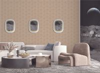 Обои Alessandro Allori Barbara 2603-4 Винил на флизелине (1,06*10,05) Бежевый/Коричневый, Геометрия — фото 2, Обои для стен