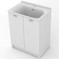 Тумба с хозяйственной раковиной Kerasan Aquadom 60 9166K3*1 Белая с отверстием под смеситель — фото 1, Мебель для ванной