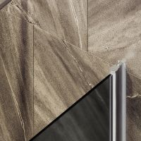 Шторка на ванну Maybah Glass MGV-614-5 600x1400 поворотная на монопетле Хром матовый стекло графитовое матовое — фото 5, Неподвижные шторки для ванной