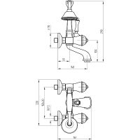 Смеситель для ванны Migliore Korona 27307 Хром — фото 2, Смеситель для ванны