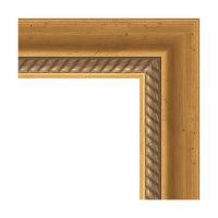 Зеркало Evoform Exclusive-G 128х73 BY 4217 с гравировкой в багетной раме - Состаренное золото с плетением 70 мм — фото 2, Мебель для ванной