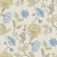 Обои Grandeco Icon IC 3102 Винил на флизелине (0,53*10,05) Бежевый/Голубой, Цветы — фото 1, Обои для стен