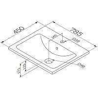 Раковина AM.PM X-Joy 80 M85AWCC0802WG64 Белая — фото 3, Раковины встраиваемые сверху