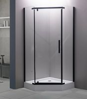 Душевой уголок Esbano ESR-7170B 100x100 ESUGR7170B профиль Черный матовый стекло прозрачное — фото 2, Душевые уголки трапеция