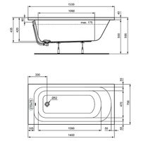 Акриловая ванна Ideal Standard Simplicity 150x70 без гидромассажа арт-W004201 — фото 3, Акриловые ванны
